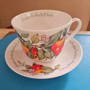 Roy Kirkham beautiful fine bone china orchard cup&saucer set